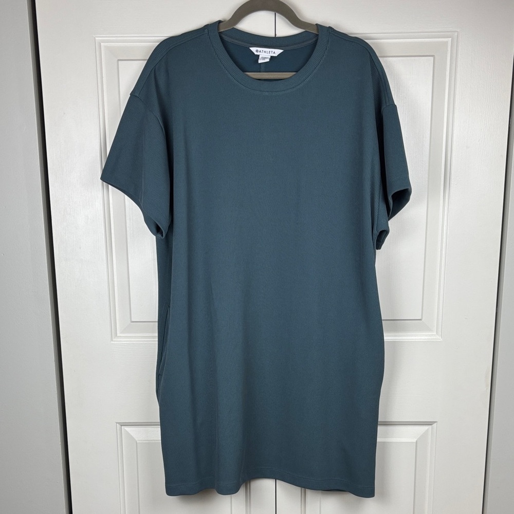 Athleta Slate Blue Short Sleeve Dress